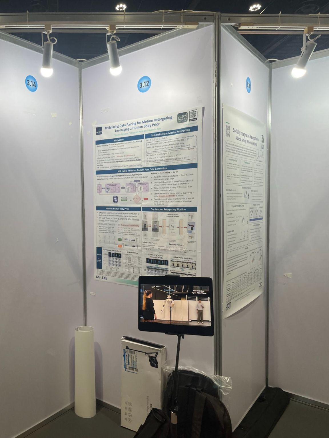 MR.HuBo poster setup at IROS 2024.